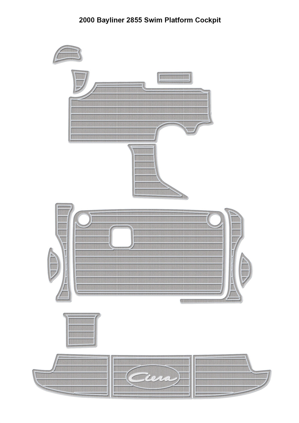 2000 Bayliner 2855 Swim Platform Cockpit Boat EVA Foam Teak Deck Floor Pad Mat SeaDek MarineMat Gatorstep Style Self Adhesive