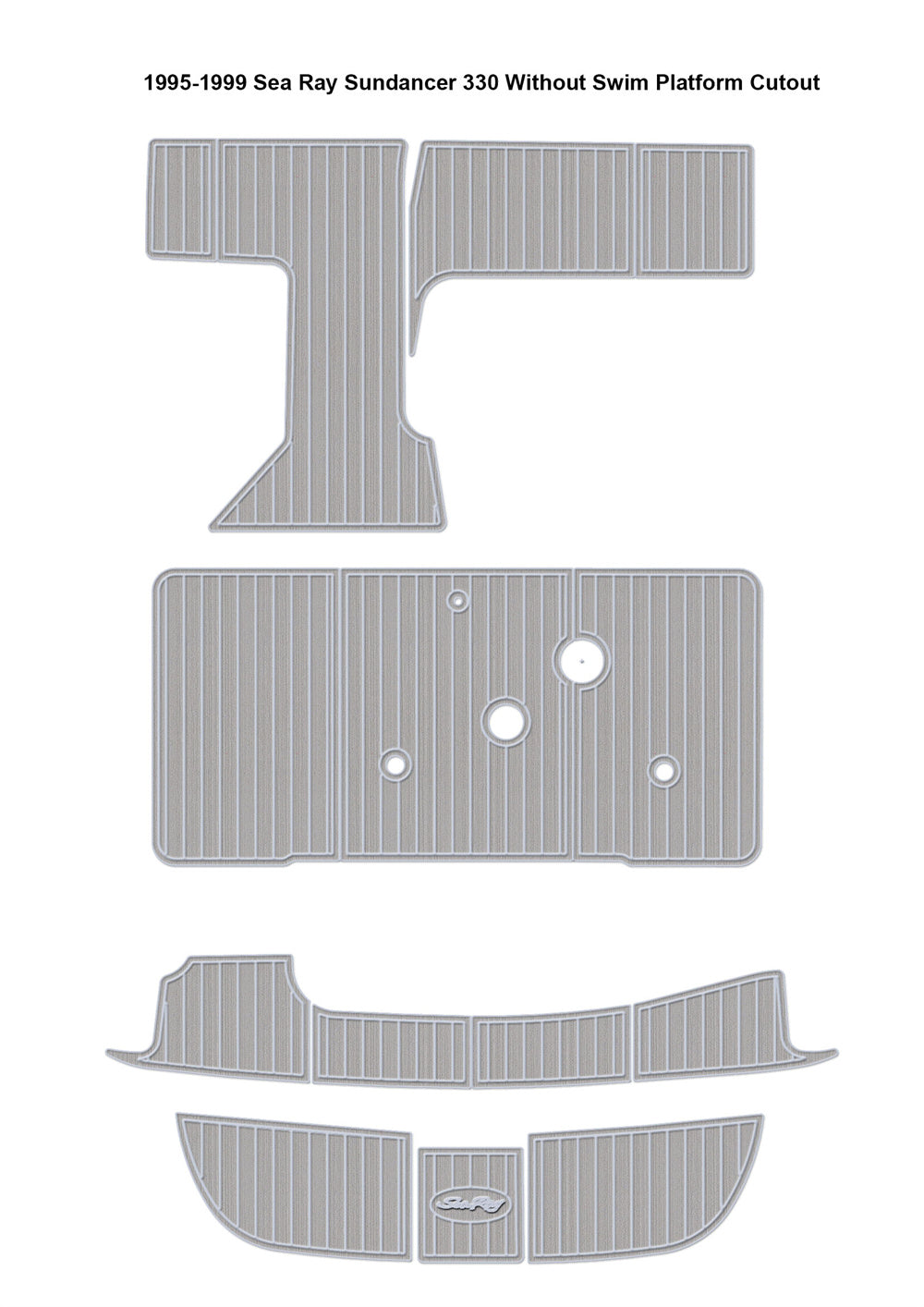 1995-1999 Sea Ray Sundancer 330 Swim Platform Cockpit Pad Boat EVA Foam Faux Teak Floor SeaDek MarineMat Gatorstep Style Self Adhesive