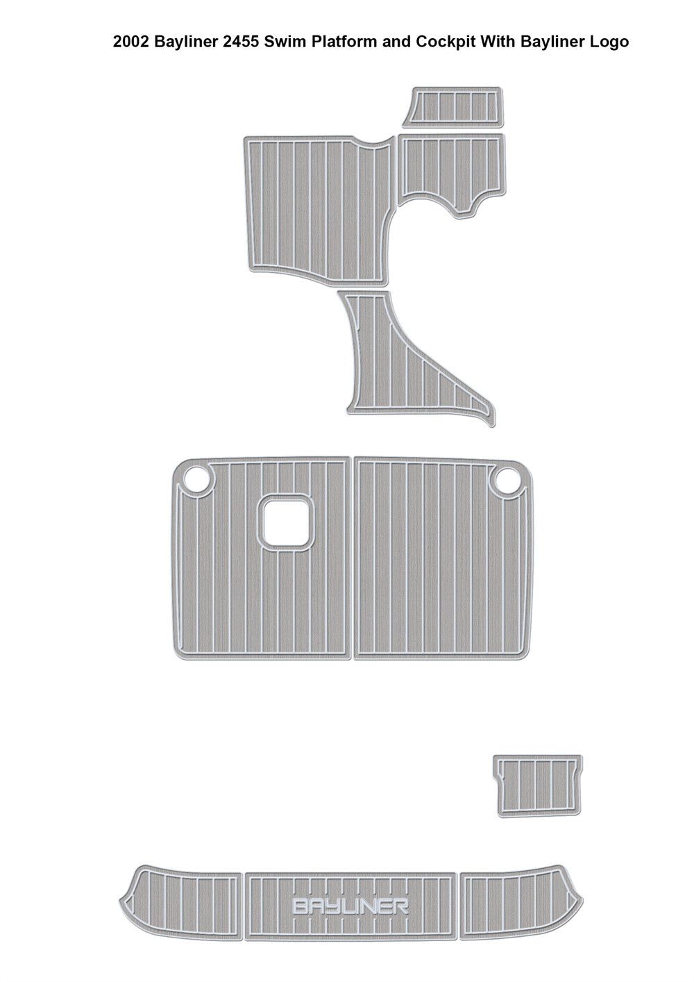 2002 Bayliner 2455 Swim Platform Cockpit Boat EVA Foam Faux Teak Deck Floor Pad Mat SeaDek MarineMat Gatorstep Style Self Adhesive