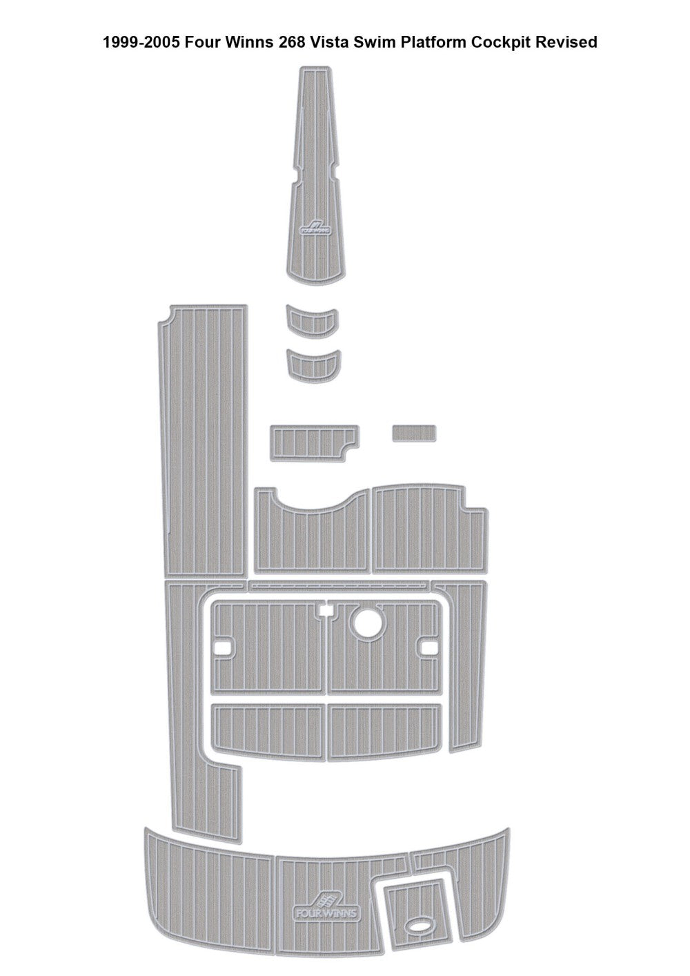 1999-2005 Four Winns 268 Vista Swim Platform Cockpit Boat EVA Foam Faux Teak Floor Pad Mat SeaDek MarineMat Gatorstep Style Self Adhesive