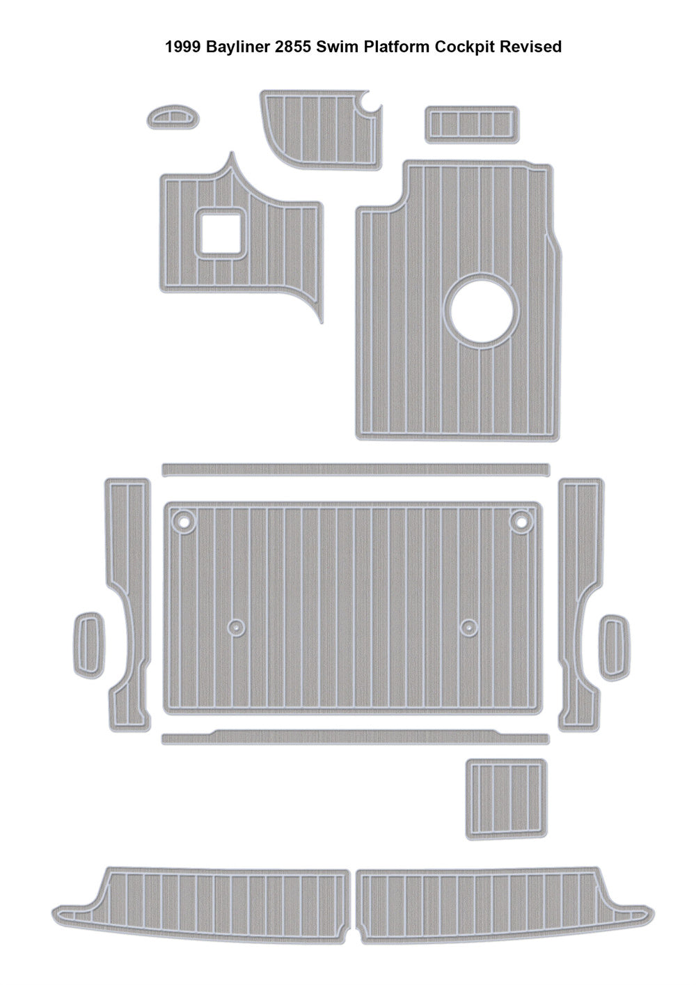 1999 Bayliner 2855 Swim Platform Cockpit Boat EVA Foam Faux Teak Deck Floor Pad Mat SeaDek MarineMat Gatorstep Style Self Adhesive