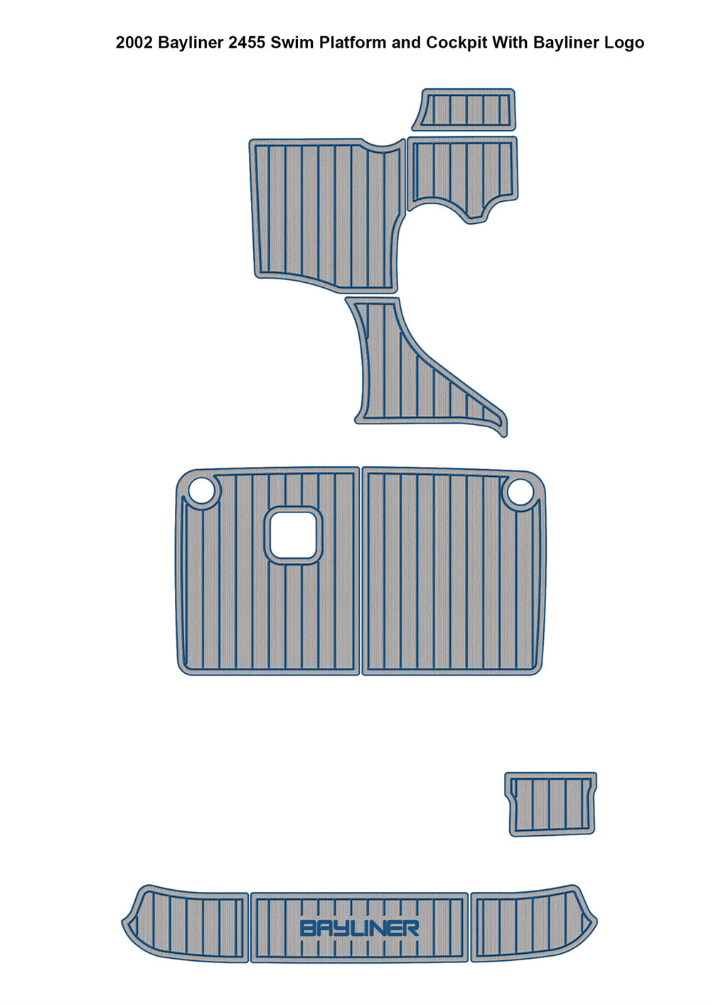 2002 Bayliner 2455 Swim Platform Cockpit Boat EVA Foam Faux Teak Deck Floor Pad Mat SeaDek MarineMat Gatorstep Style Self Adhesive