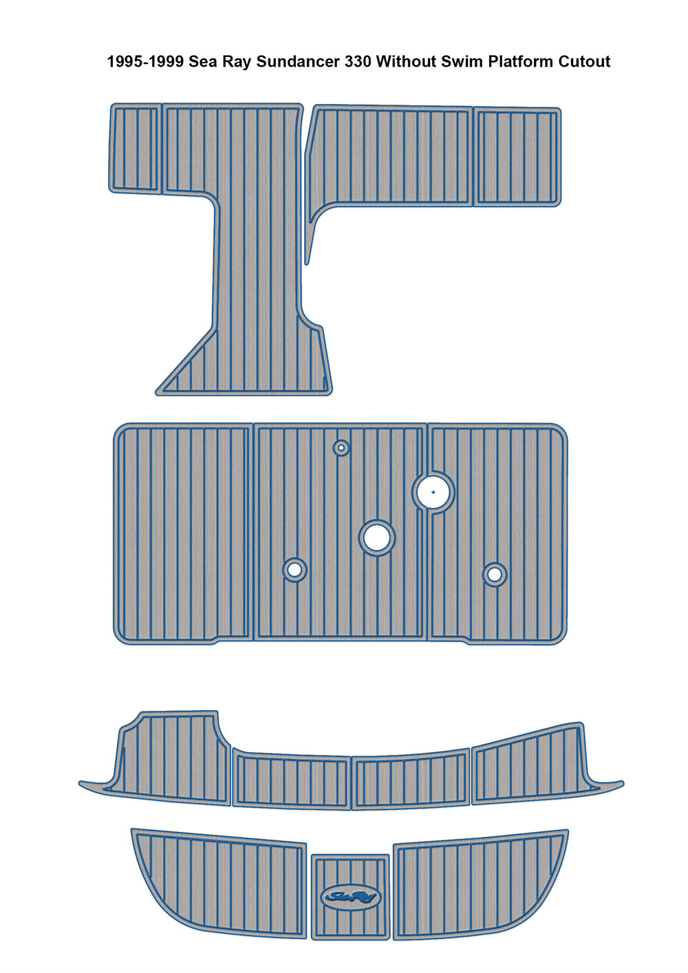 1995-1999 Sea Ray Sundancer 330 Swim Platform Cockpit Pad Boat EVA Foam Faux Teak Floor SeaDek MarineMat Gatorstep Style Self Adhesive