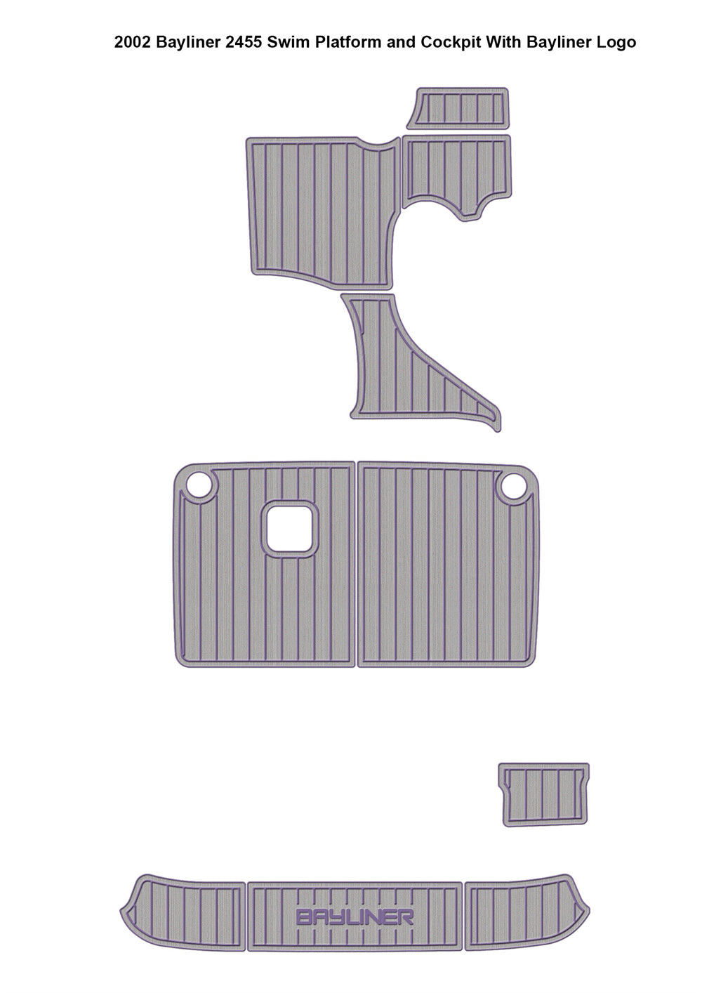 2002 Bayliner 2455 Swim Platform Cockpit Boat EVA Foam Faux Teak Deck Floor Pad Mat SeaDek MarineMat Gatorstep Style Self Adhesive