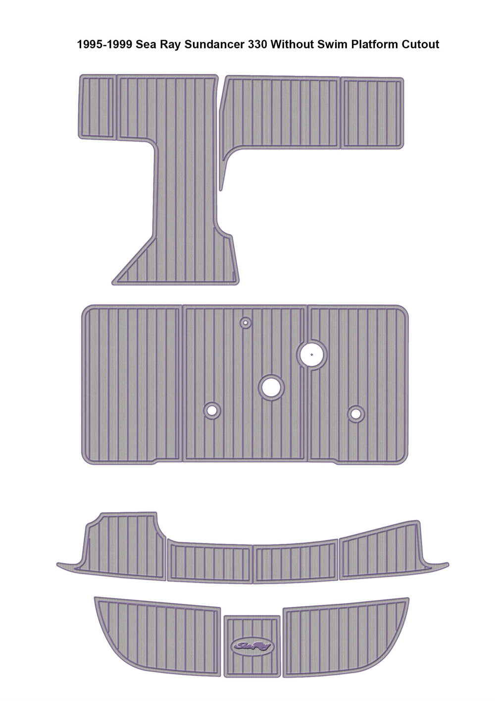 1995-1999 Sea Ray Sundancer 330 Swim Platform Cockpit Pad Boat EVA Foam Faux Teak Floor SeaDek MarineMat Gatorstep Style Self Adhesive