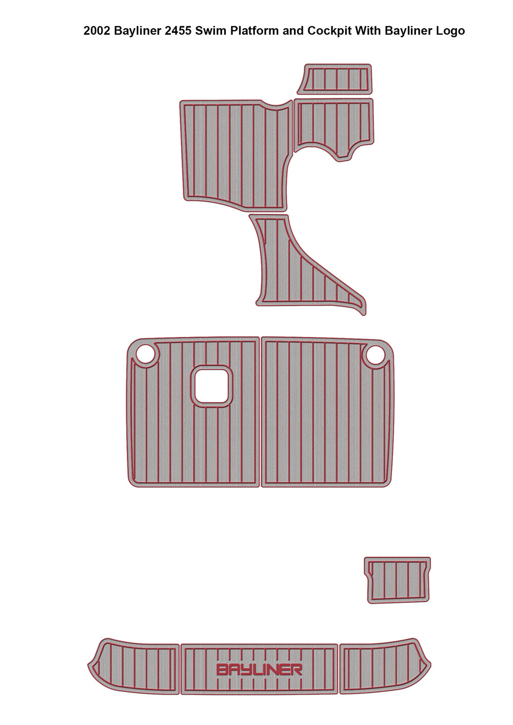 2002 Bayliner 2455 Swim Platform Cockpit Boat EVA Foam Faux Teak Deck Floor Pad Mat SeaDek MarineMat Gatorstep Style Self Adhesive