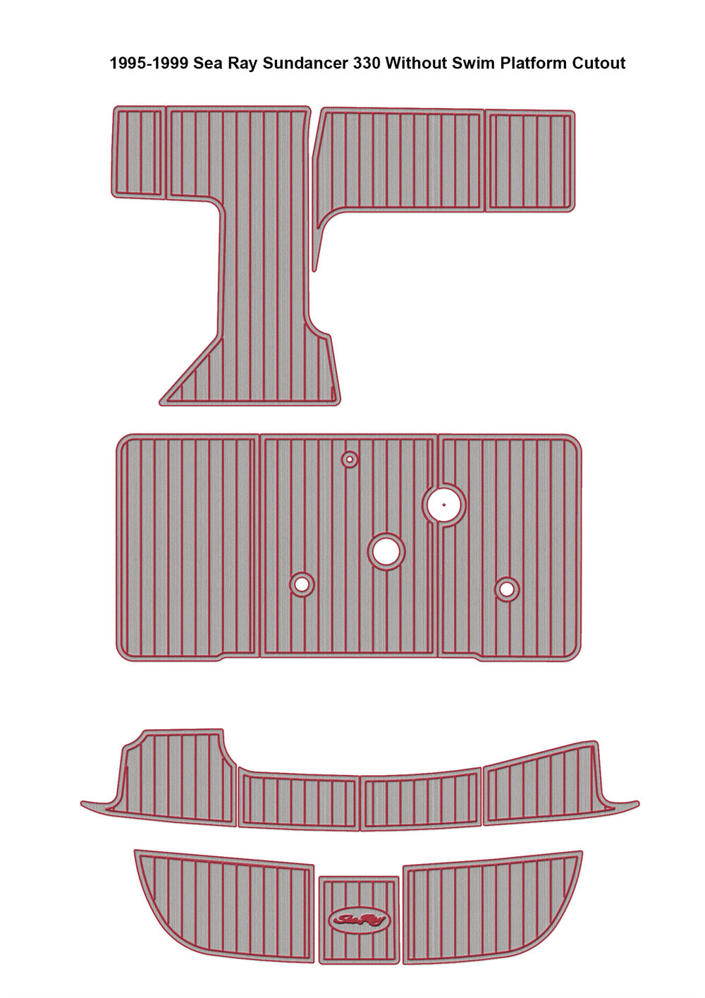 1995-1999 Sea Ray Sundancer 330 Swim Platform Cockpit Pad Boat EVA Foam Faux Teak Floor SeaDek MarineMat Gatorstep Style Self Adhesive