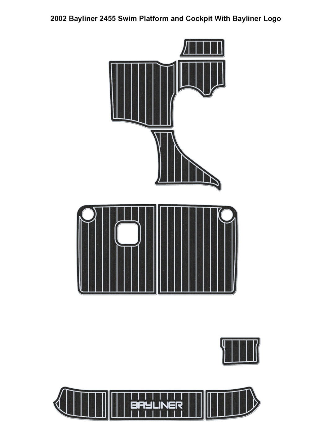 2002 Bayliner 2455 Swim Platform Cockpit Boat EVA Foam Faux Teak Deck Floor Pad Mat SeaDek MarineMat Gatorstep Style Self Adhesive