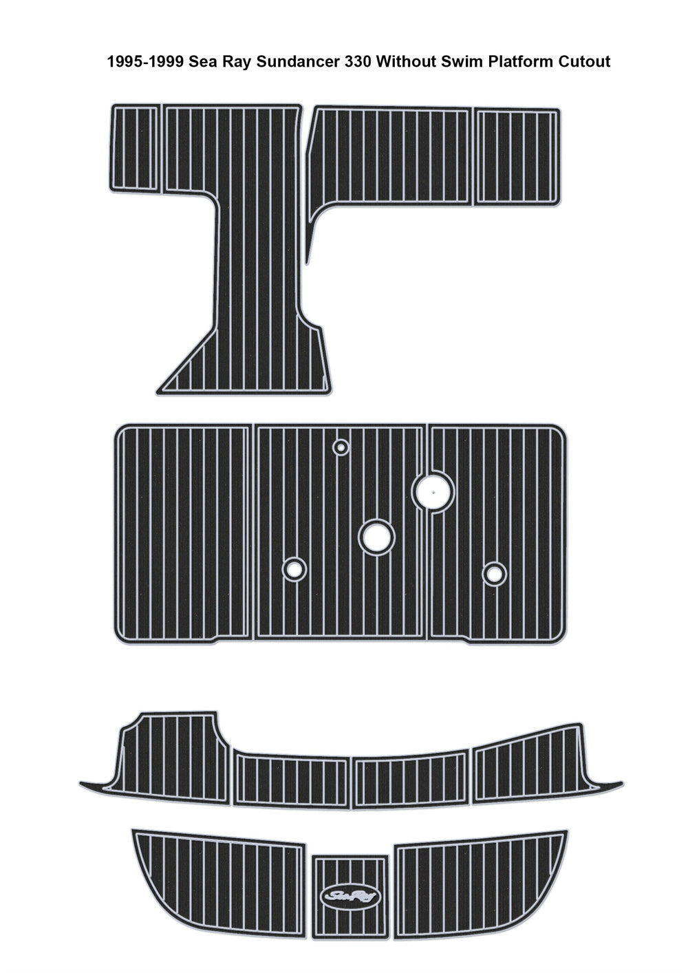 1995-1999 Sea Ray Sundancer 330 Swim Platform Cockpit Pad Boat EVA Foam Faux Teak Floor SeaDek MarineMat Gatorstep Style Self Adhesive