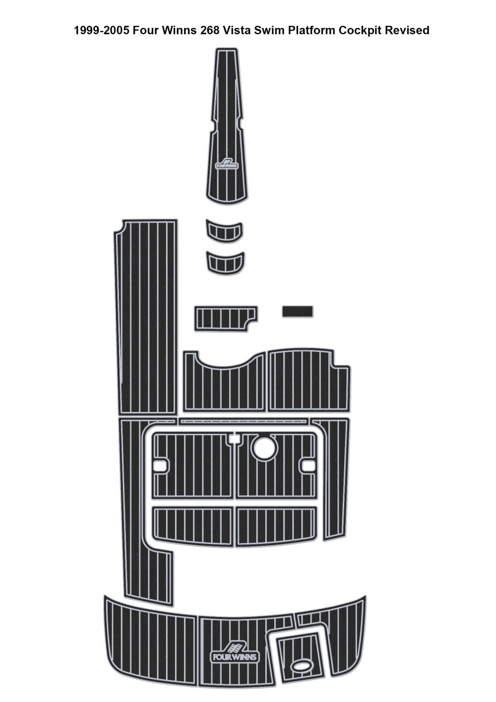 1999-2005 Four Winns 268 Vista Swim Platform Cockpit Boat EVA Foam Faux Teak Floor Pad Mat SeaDek MarineMat Gatorstep Style Self Adhesive