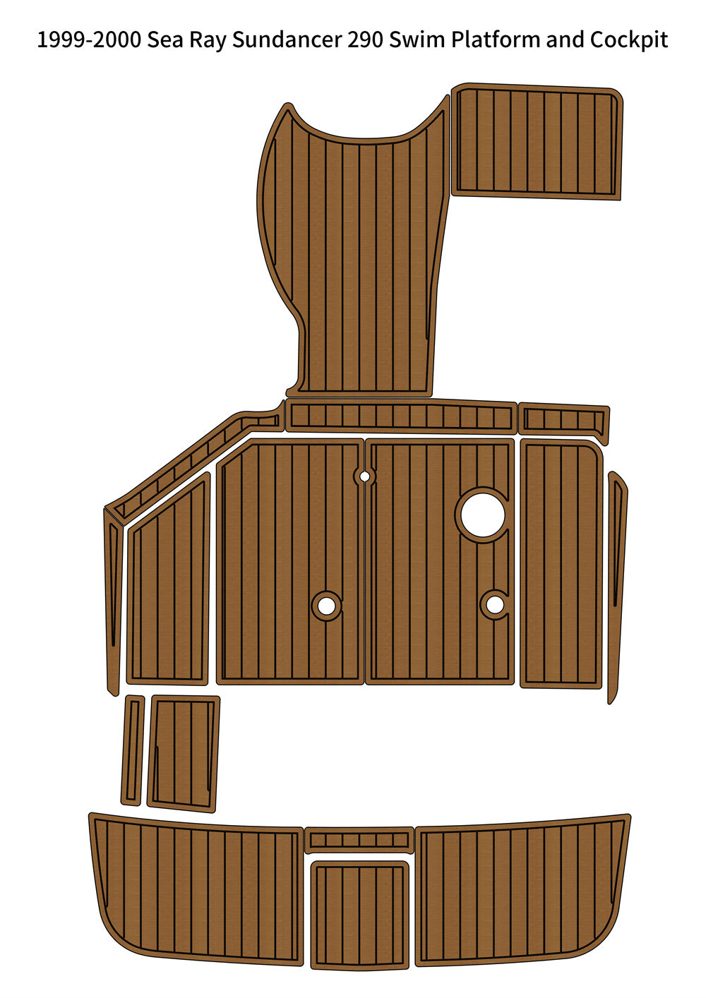 1999-2000 Sea Ray Sundancer 290 Swim Platform Cockpit Pad Boat EVA Teak Floor SeaDek MarineMat Style Self Adhesive