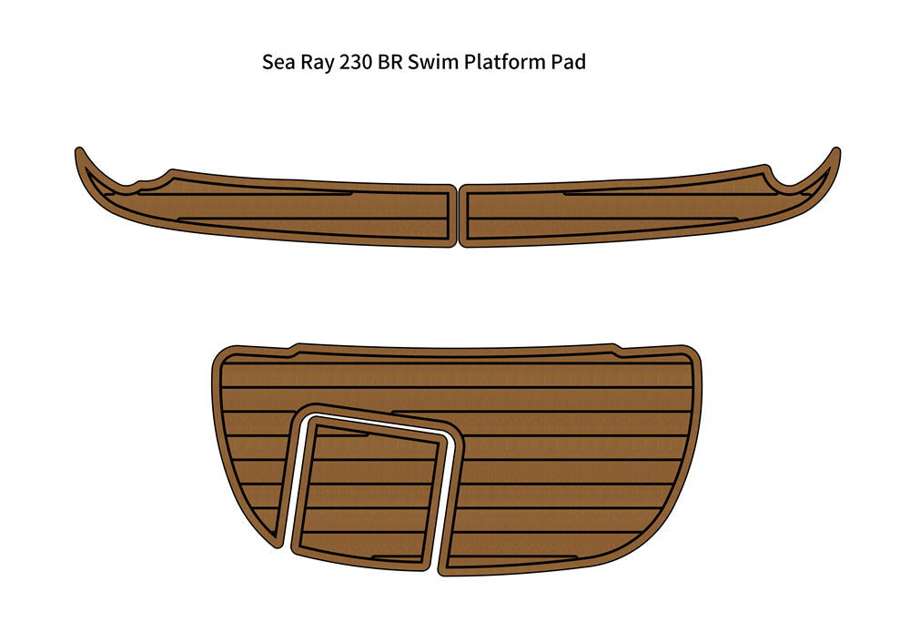 Sea Ray 230 BR Swim Platform Pad Boat EVA Foam Faux Teak Deck Floor Mat Flooring