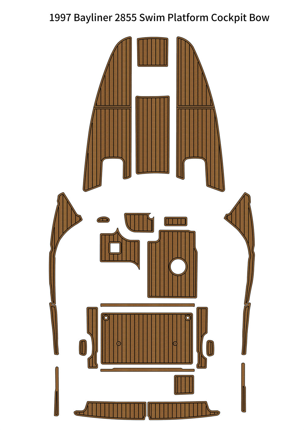 1997 Bayliner 2855 Swim Platform Cockpit Bow Boat EVA Foam Teak Floor Pad Mat SeaDek MarineMat Gatorstep Style Self Adhesive