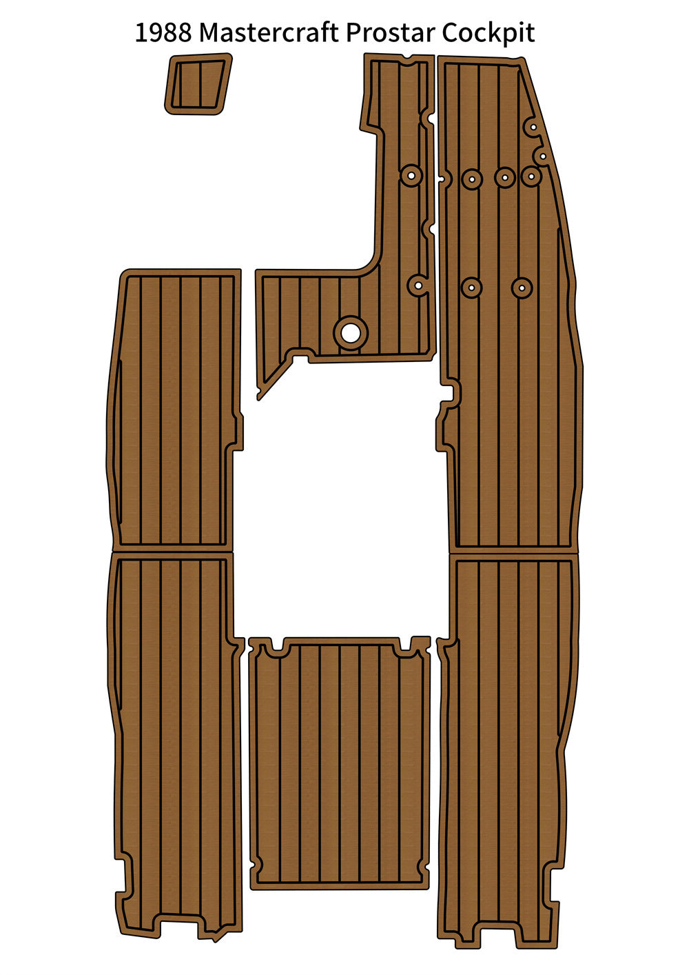 1988 Mastercraft Prostar Cockpit Pad Boat EVA Foam Faux Teak Deck Floor Mat SeaDek MarineMat Style Self Adhesive