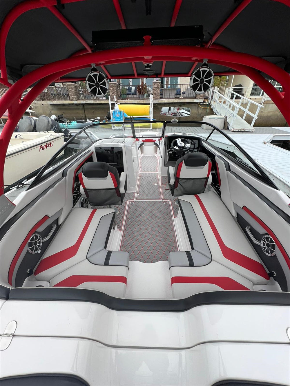 2015 Yamaha 242 Swim Platform Cockpit Pad Boat EVA Foam Faux Teak Deck Floor Mat