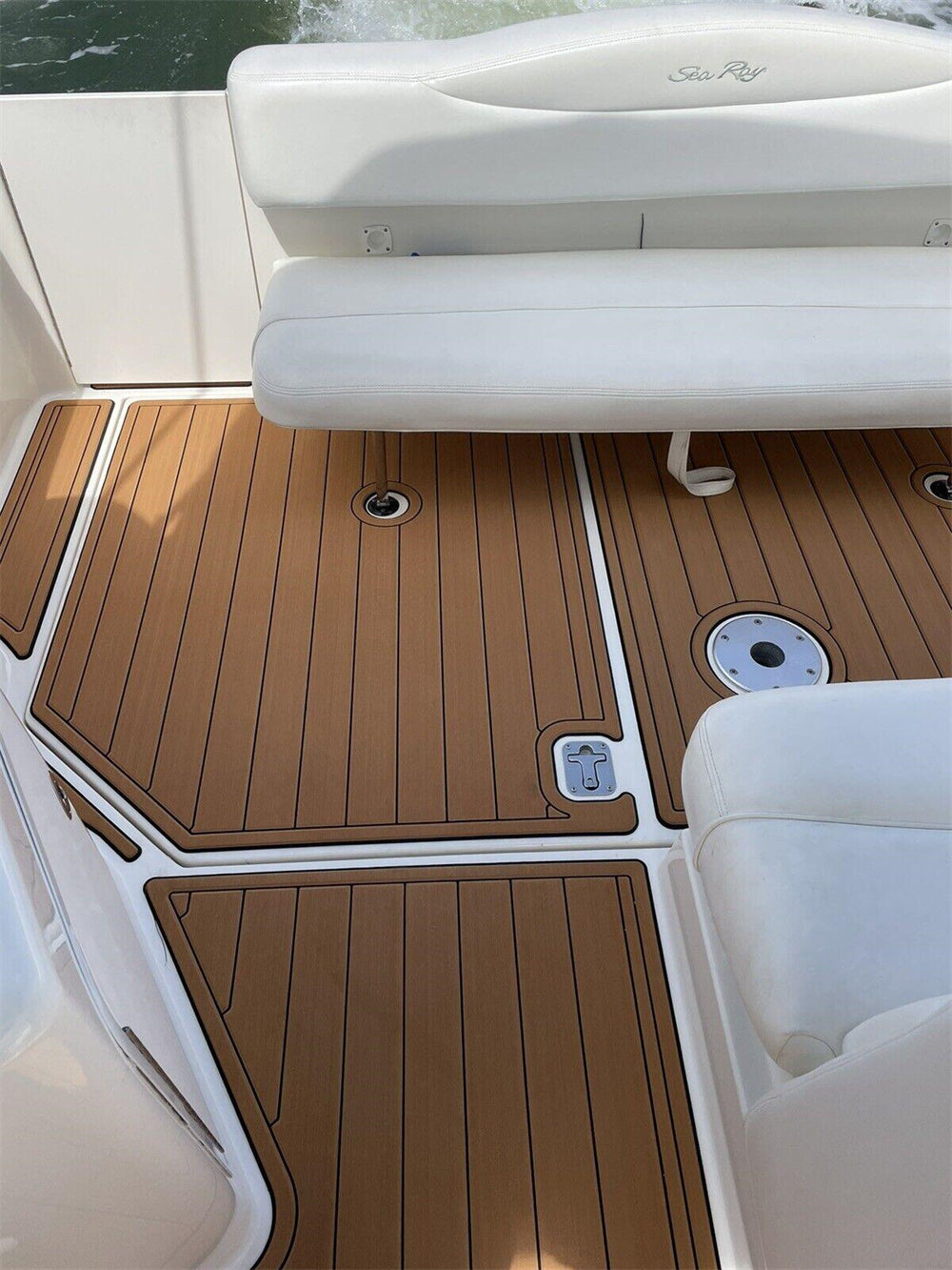 2008 Sea Ray 280 Sundancer Cabin Pad Boat EVA Foam Faux Teak Floor Mat SeaDek MarineMat Gatorstep Style Self Adhesive