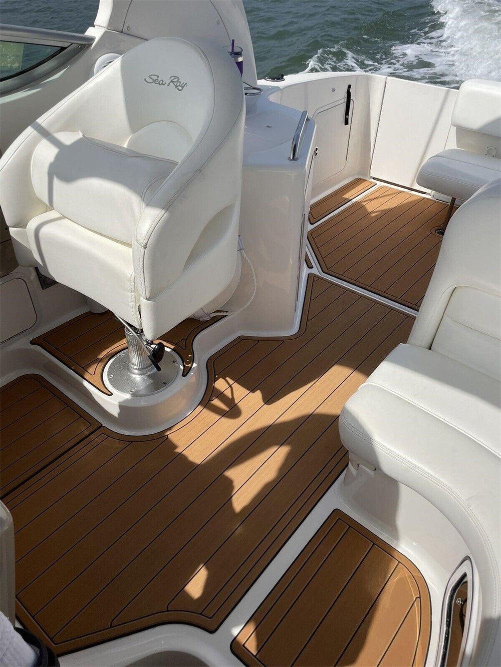 2008 Sea Ray 280 Sundancer Cabin Pad Boat EVA Foam Faux Teak Floor Mat SeaDek MarineMat Gatorstep Style Self Adhesive