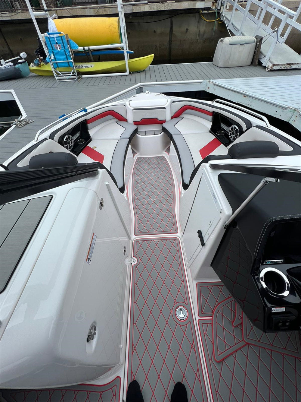 2015 Yamaha 242 Swim Platform Cockpit Pad Boat EVA Foam Faux Teak Deck Floor Mat