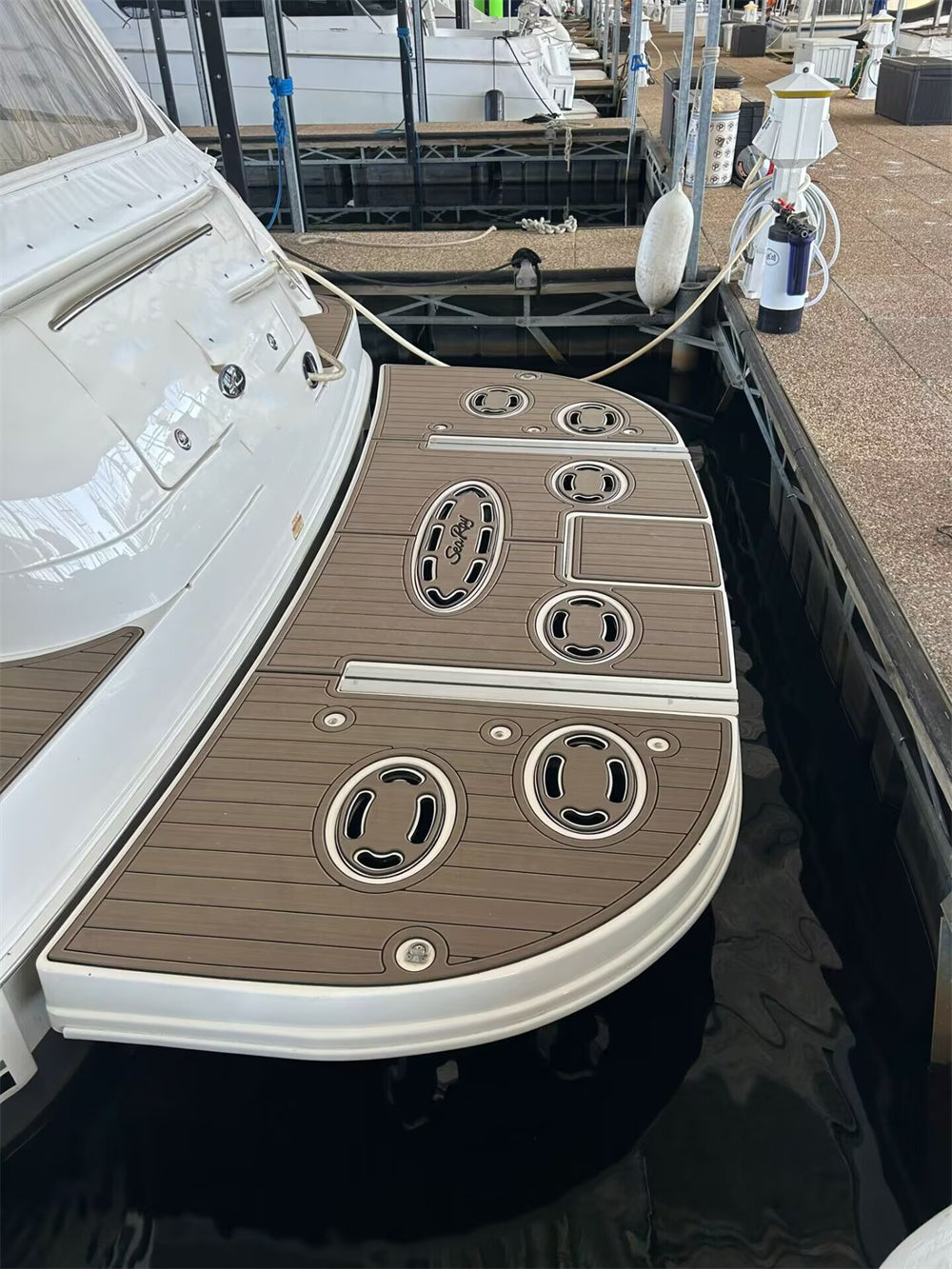 2001 Sea Ray Sundancer 460 Swim Platform Cockpit Pad Boat EVA Teak Flooring Mat