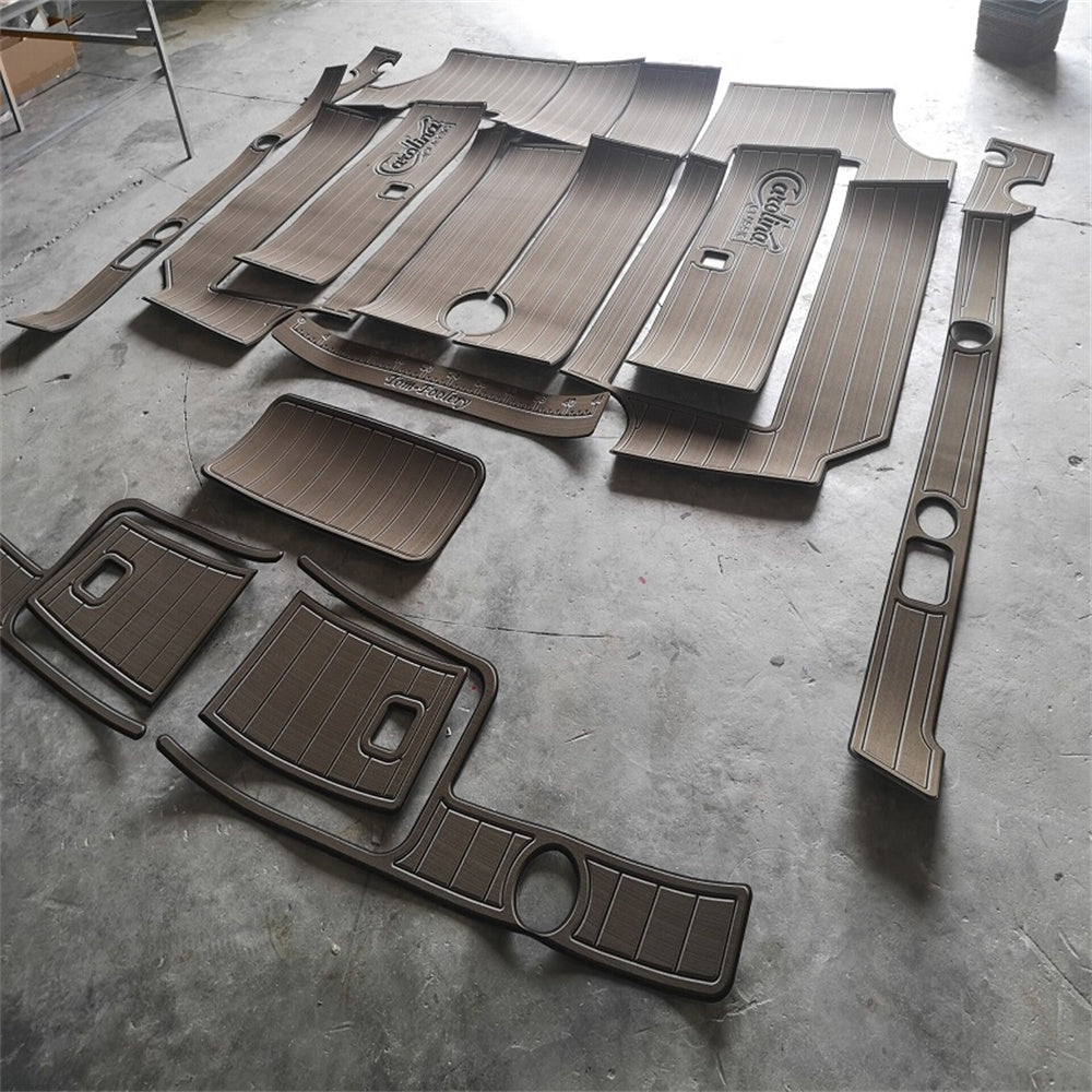 1998 Carolina Classic 28 Cockpit Pad Boat EVA Foam Faux Teak Deck Floor Mat SeaDek MarineMat Gatorstep Style Self Adhesive