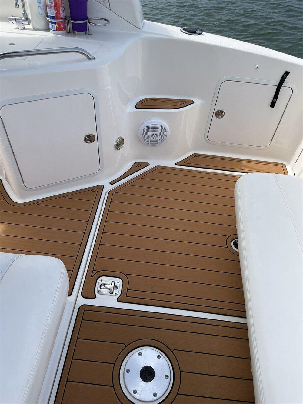 2008 Sea Ray 280 Sundancer Cabin Pad Boat EVA Foam Faux Teak Floor Mat SeaDek MarineMat Gatorstep Style Self Adhesive
