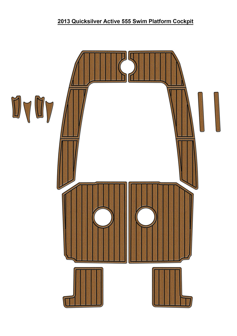 2013 Quick Silver Actieve 555 Swim Platform Cockpit Boat EVA Faux Foam Teak Deck Floor Mat SeaDek MarineMat Gatorstep Style Self Adhesive