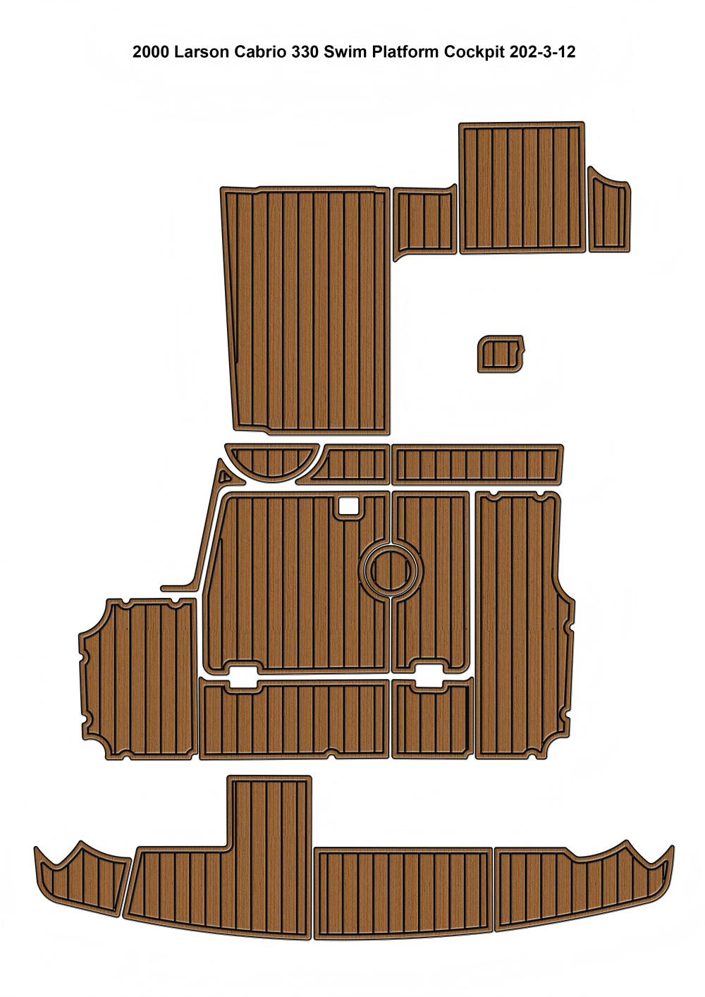 2000 Larson Cabrio 330 Swim Platform Cockpit Boat EVA Foam Teak Deck Floor Pad Mat SeaDek Gatorstep Style Self Adhesive