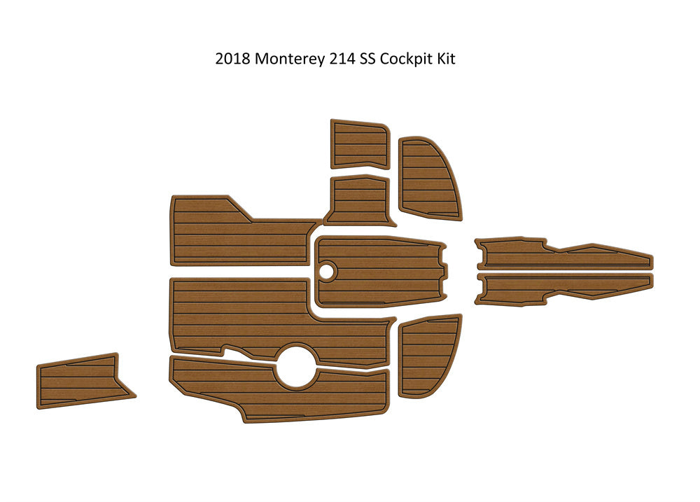 2018 Monterey 214 SS Cockpit Pad Boat EVA Foam Faux Teak Deck Floor Mat Flooring