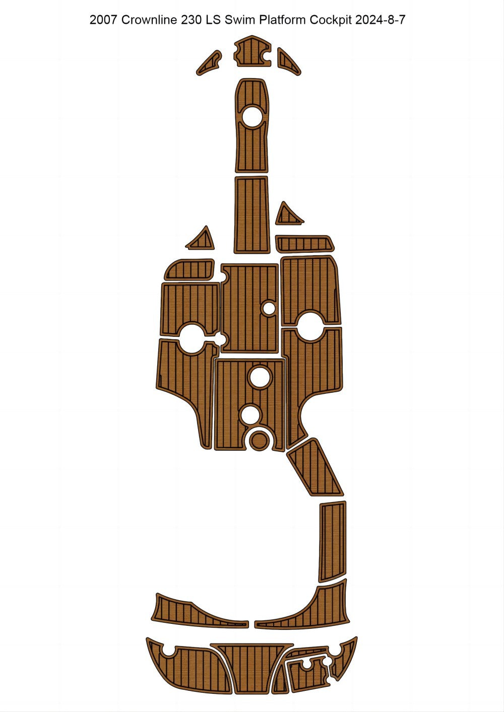 2007 Crownline 230 LS Swim Platform Cockpit Boat EVA Faux Teak Deck Floor Pad Mat SeaDek MarineMat Gatorstep Style Self Adhesive