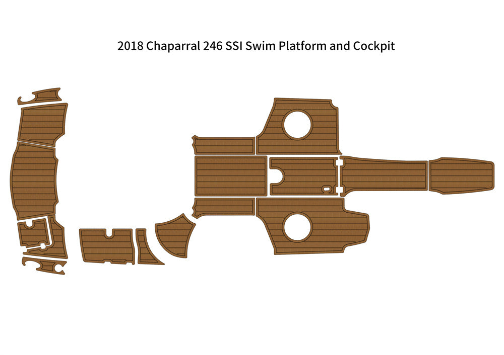 2018 Chaparral 246 SSI Swim Platform Cockpit Boat EVA Foam Faux Teak Floor Pad