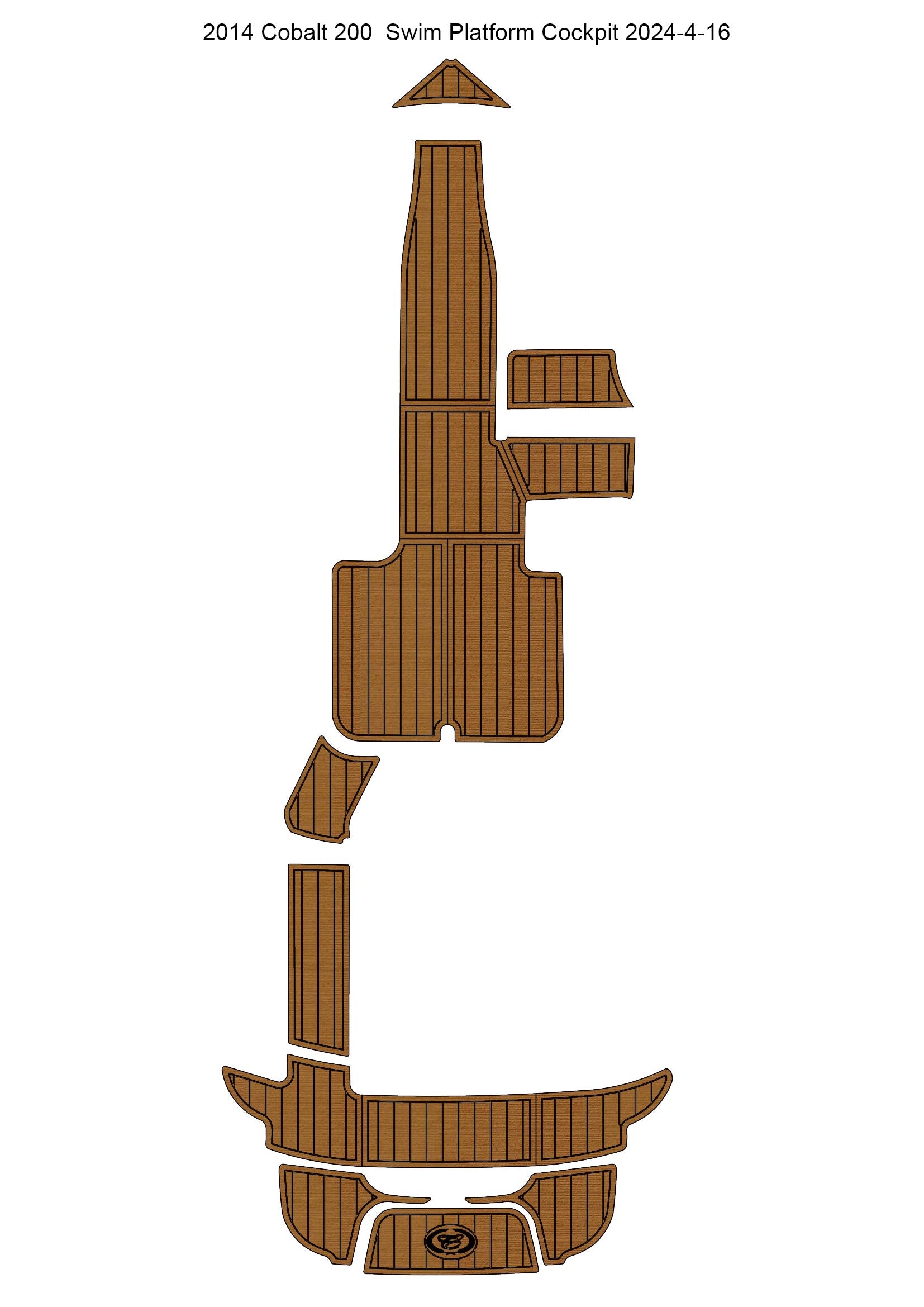 2014 Cobalt 200 Swim Platform Cockpit Pad Boat EVA Foam Teak Deck Flooring Mat SeaDek MarineMat Gatorstep Style Self Adhesive