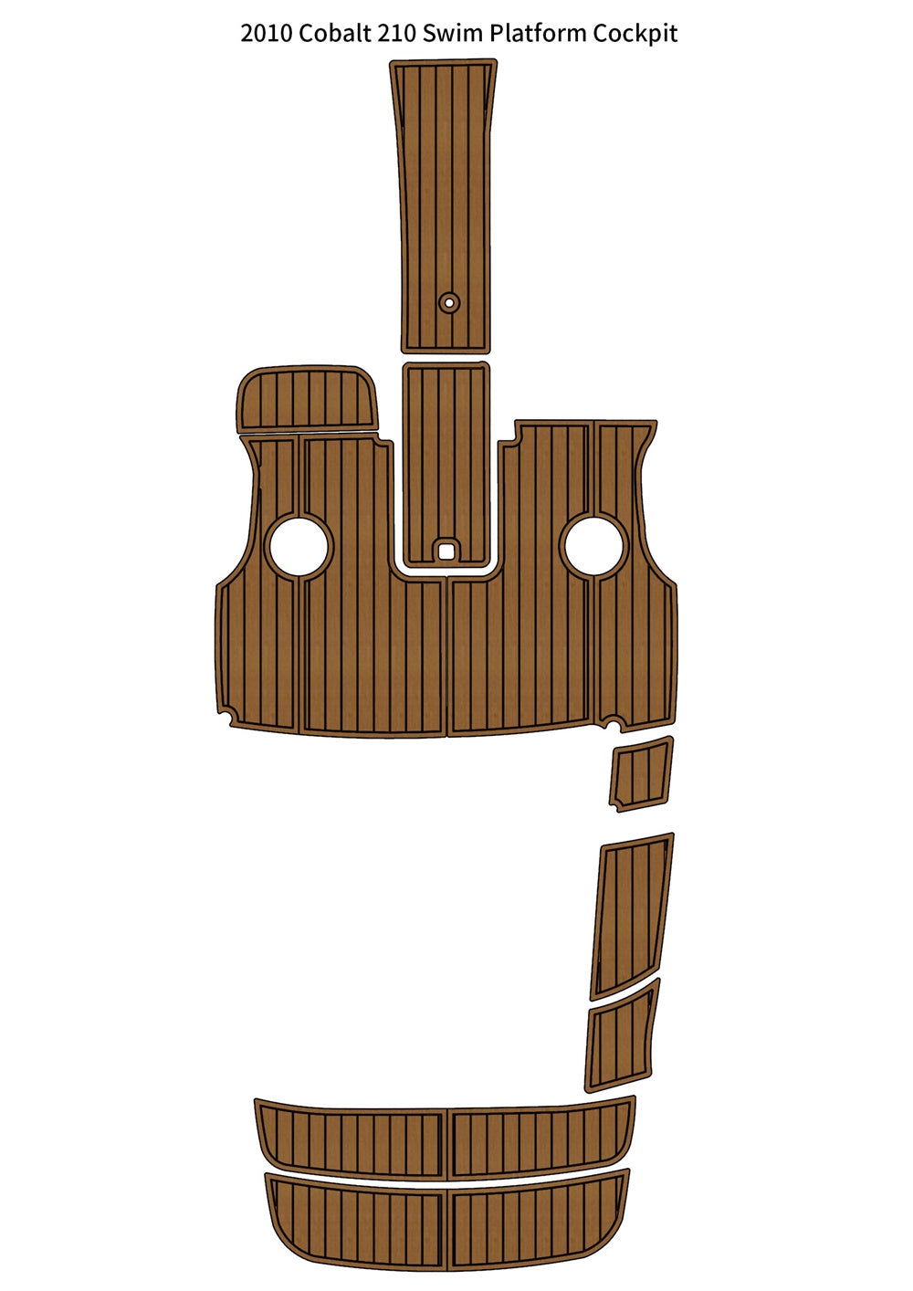 2010 Cobalt 210 Swim Platform Cockpit Pad Boat EVA Foam Faux Teak Deck Floor Mat SeaDek MarineMat Gatorstep Style Self Adhesive