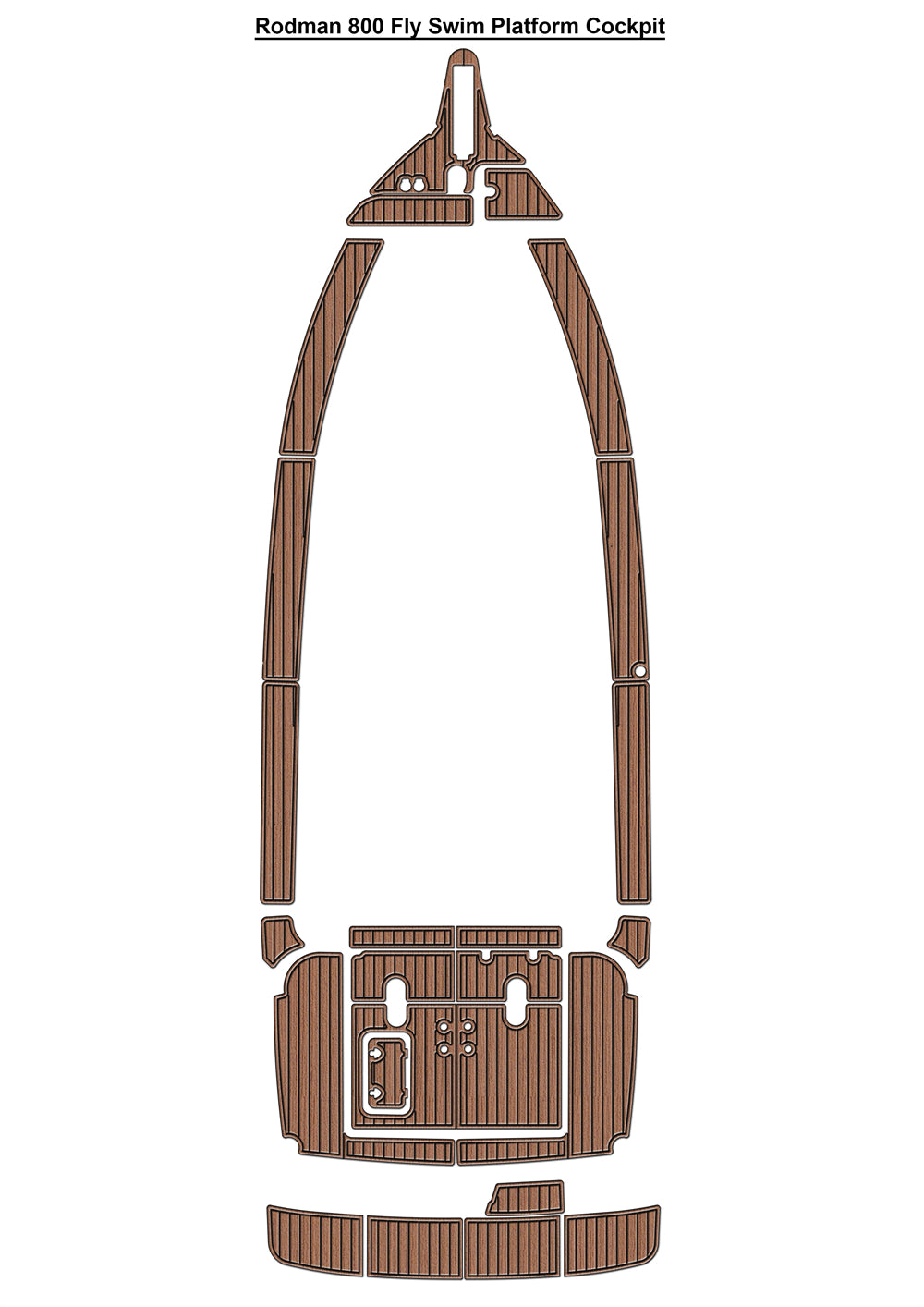 Rodman 800 Fly Swim Platform Cockpit Boat EVA Foam Faux Teak Deck Floor Mat Seadek MarineMat Gatorstep Style Self Adhesive