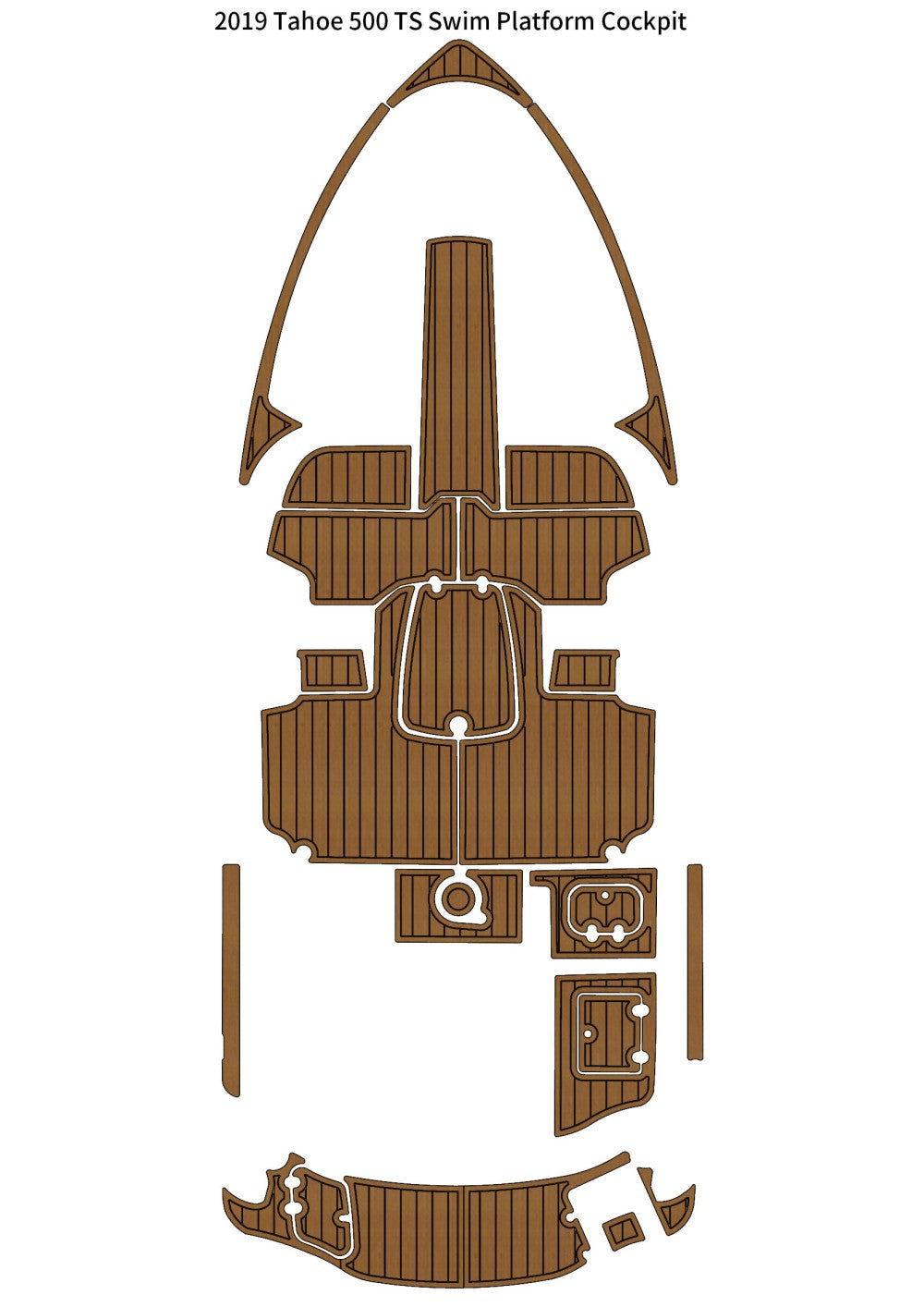 2019 Tahoe 500 TS Swim Platform Cockpit Pad Boat EVA Foam Teak Deck Flooring Mat SeaDek MarineMat Gatorstep Style Self Adhesive
