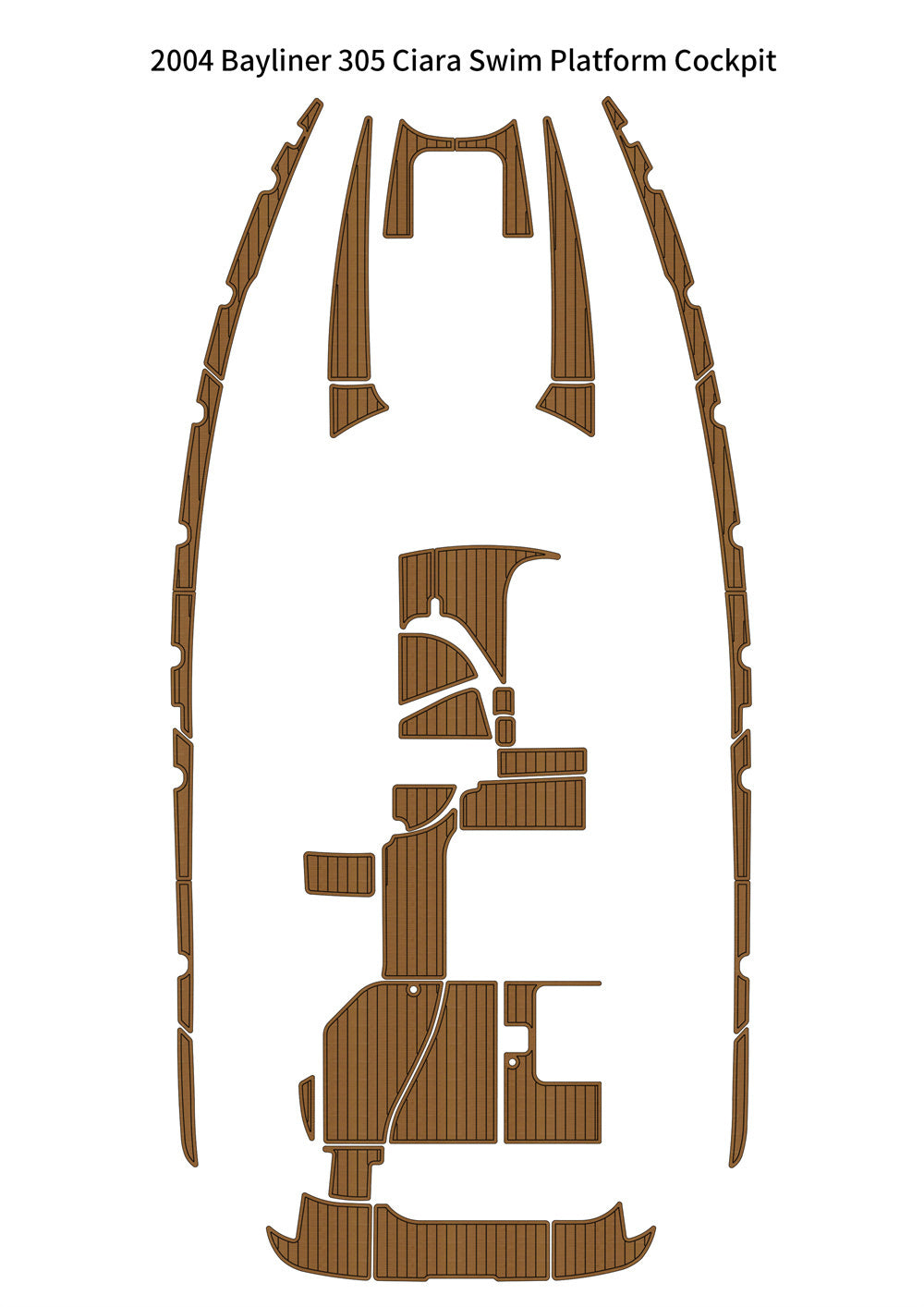 2004 Bayliner 305 Ciera Swim Platform Cockpit Pad Boat EVA Foam Teak Floor Mat SeaDek MarineMat Gatorstep Style Self Adhesive