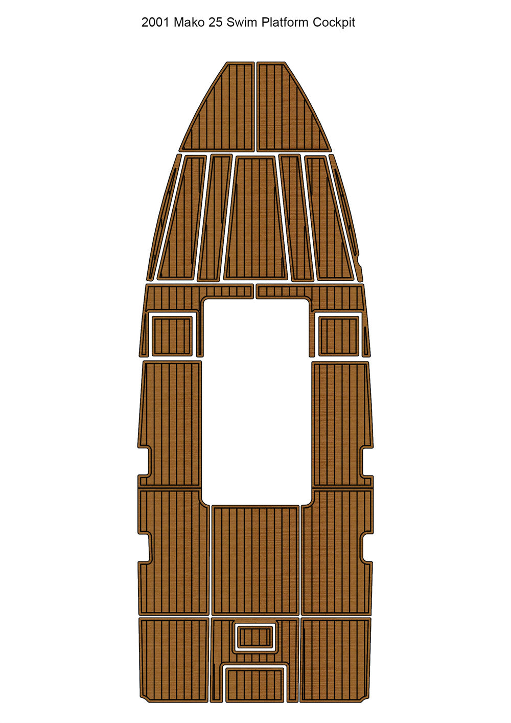 2001 Mako 25 Swim Platform Cockpit Boat EVA Teak Deck Mat Floor Pad SeaDek MarineMat Gatorstep Style Self Adhesive