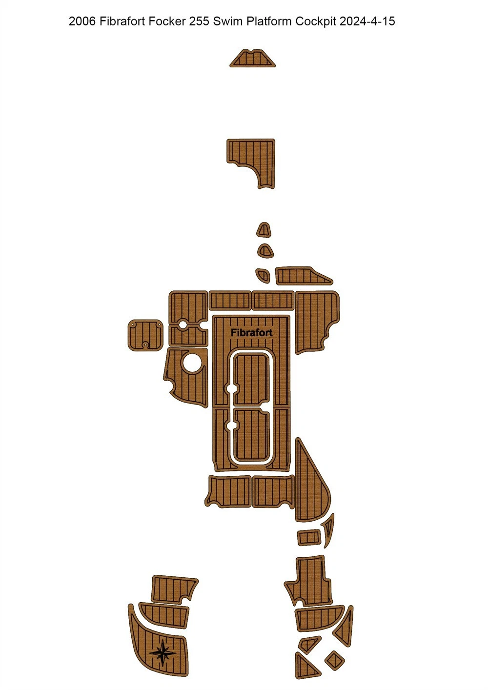 2006 Fibrafort Focker 255 Swim Platform Cockpit Pad Boat EVA Teak Deck Floor Mat SeaDek MarineMat Gatorstep Style Self Adhesive