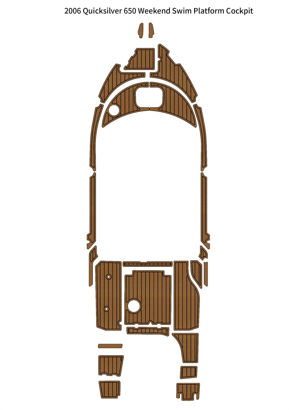 2006 Quicksilver 650 Weekend Swim Platform Cockpit Pad Boat EVA Foam Faux Teak Deck Floor Mat SeaDek MarineMat Gatorstep Style Self Adhesive