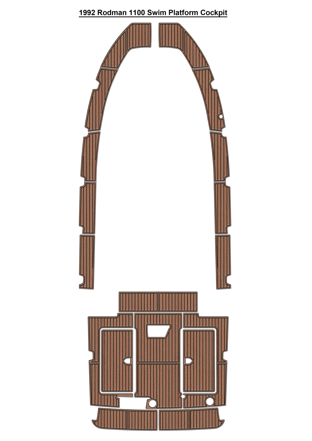 1992 Rodman 1100 Swim Platform Cockpit Boat EVA Foam Faux Teak Deck Floor Mat Seadek MarineMat Gatorstep Style Self Adhesive