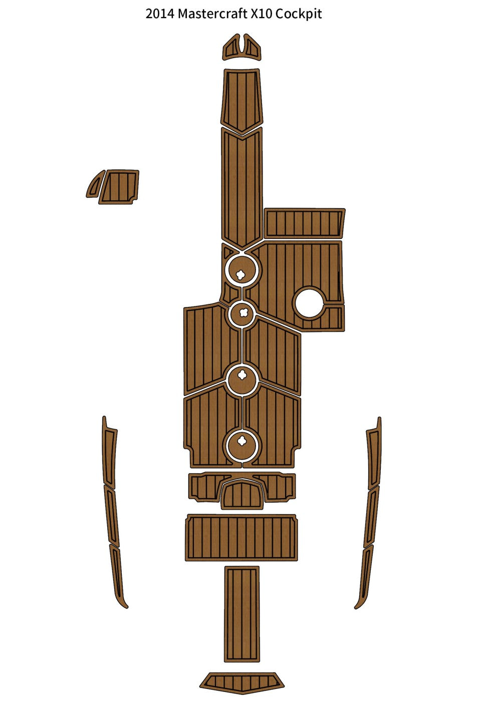 2014 Mastercraft X10 Cockpit Pad Boat EVA Foam Teak Deck Floor Mat SeaDek MarineMat Gatorstep Style Self Adhesive