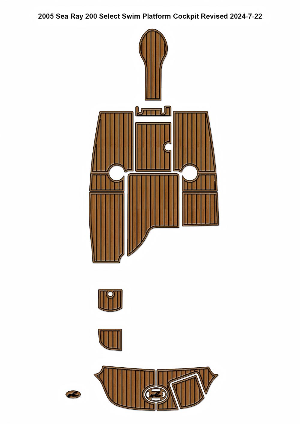 2005 Sea Ray 200 Select Swim Platform Cockpit Pad Boat EVA Teak Deck Floor Mat Seadek MarineMat Gatorstep Style Self Adhesive