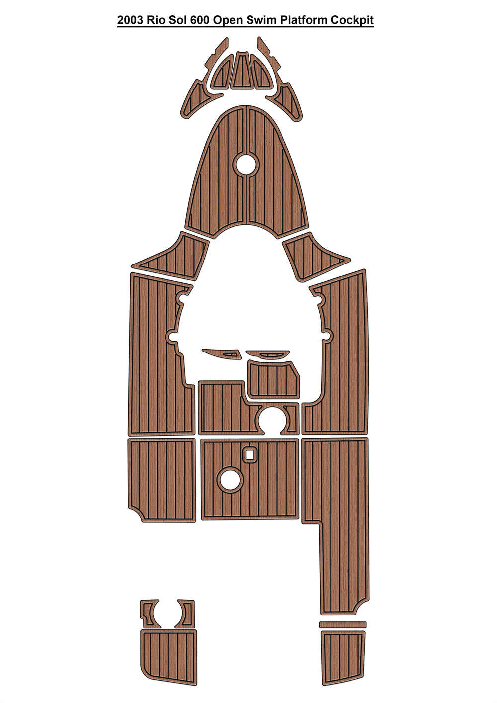 2003 Rio Sol 600 Open Swim Platform Cockpit Boat EVA Foam Faux Teak Deck Floor Mat Seadek MarineMat Gatorstep Style Self Adhesive