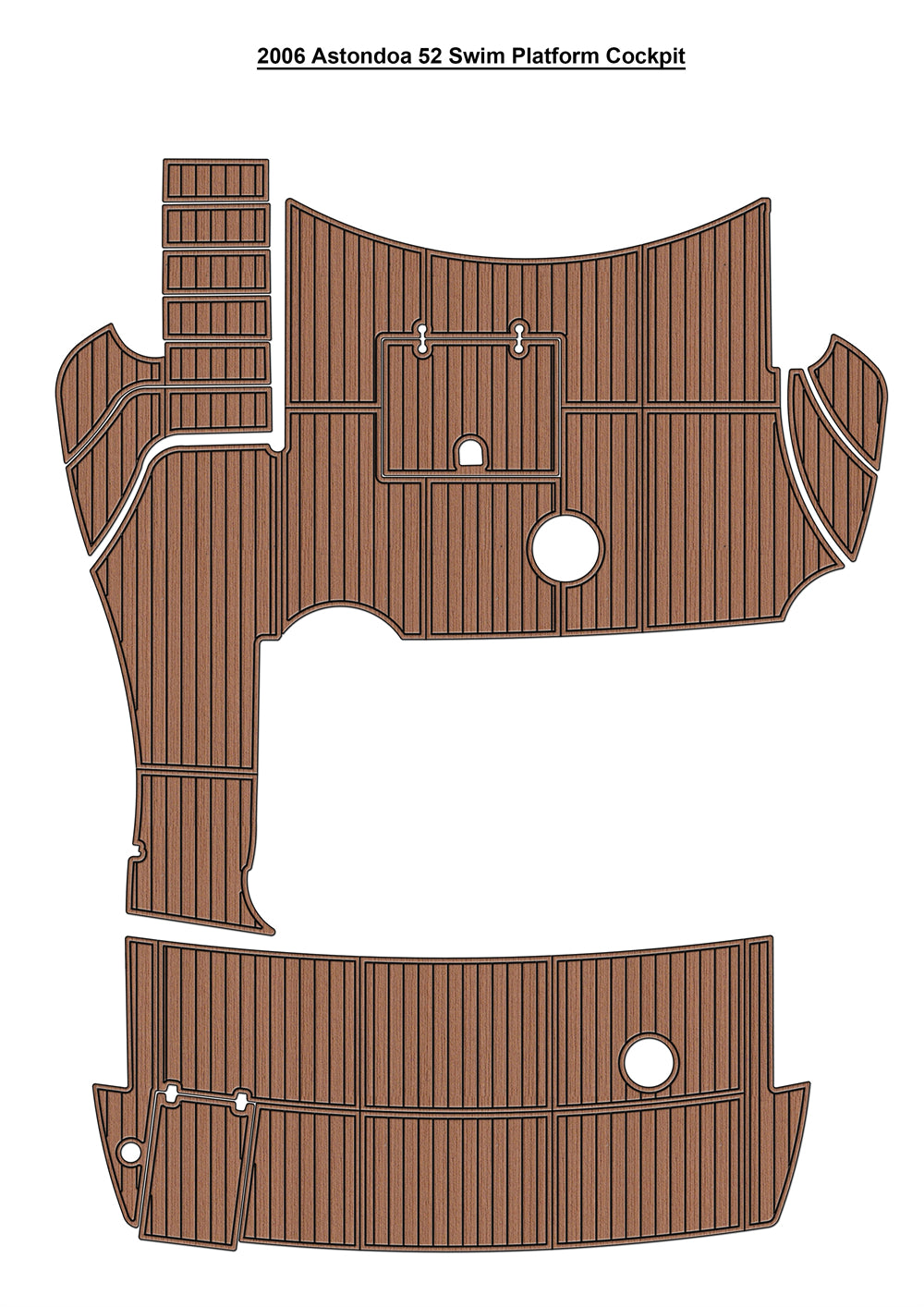 2006 Astondoa 52 Swim Platform Cockpit Boat EVA Foam Faux Teak Deck Floor Mat Seadek MarineMat Gatorstep Style Self Adhesive