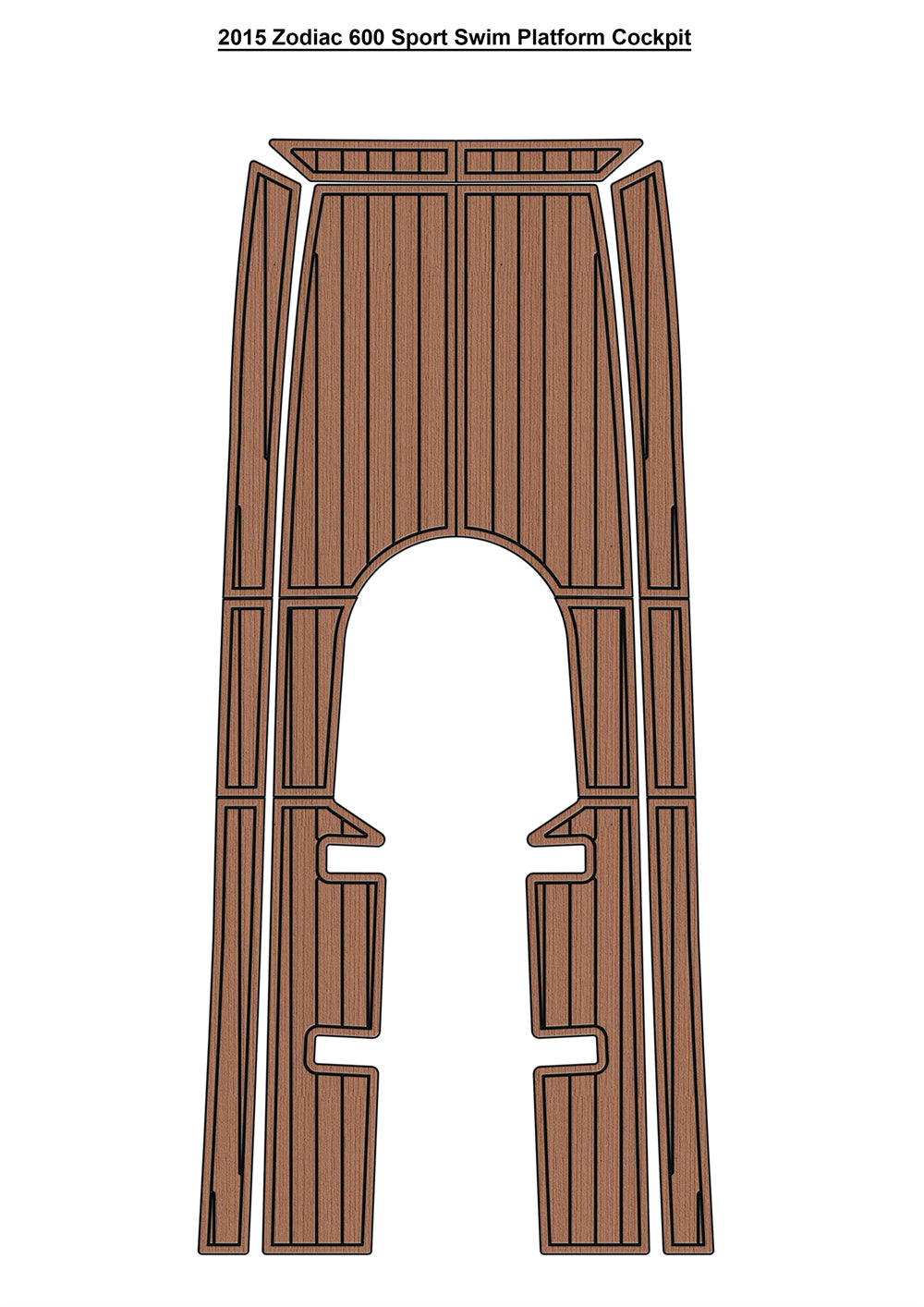 2015 Zodiac 600 Sport Swim Platform Cockpit Boat EVA Foam Faux Teak Deck Floor Mat Seadek MarineMat Gatorstep Style Self Adhesive