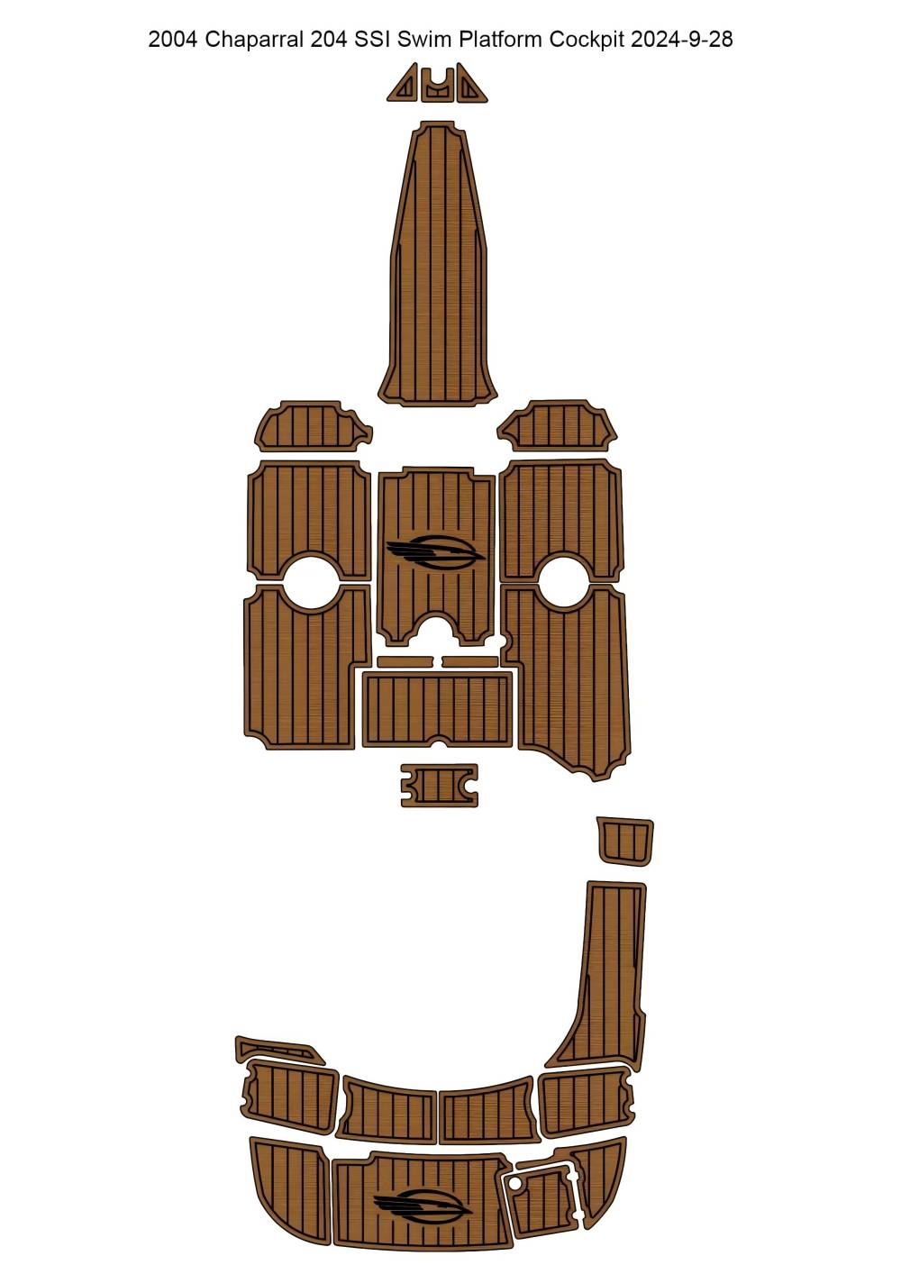 2004 Chaparral 204 SSI Swim Platform Cockpit Pad Boat EVA Faux Teak Floor Mat SeaDek MarineMat Gatorstep Style Self Adhesive