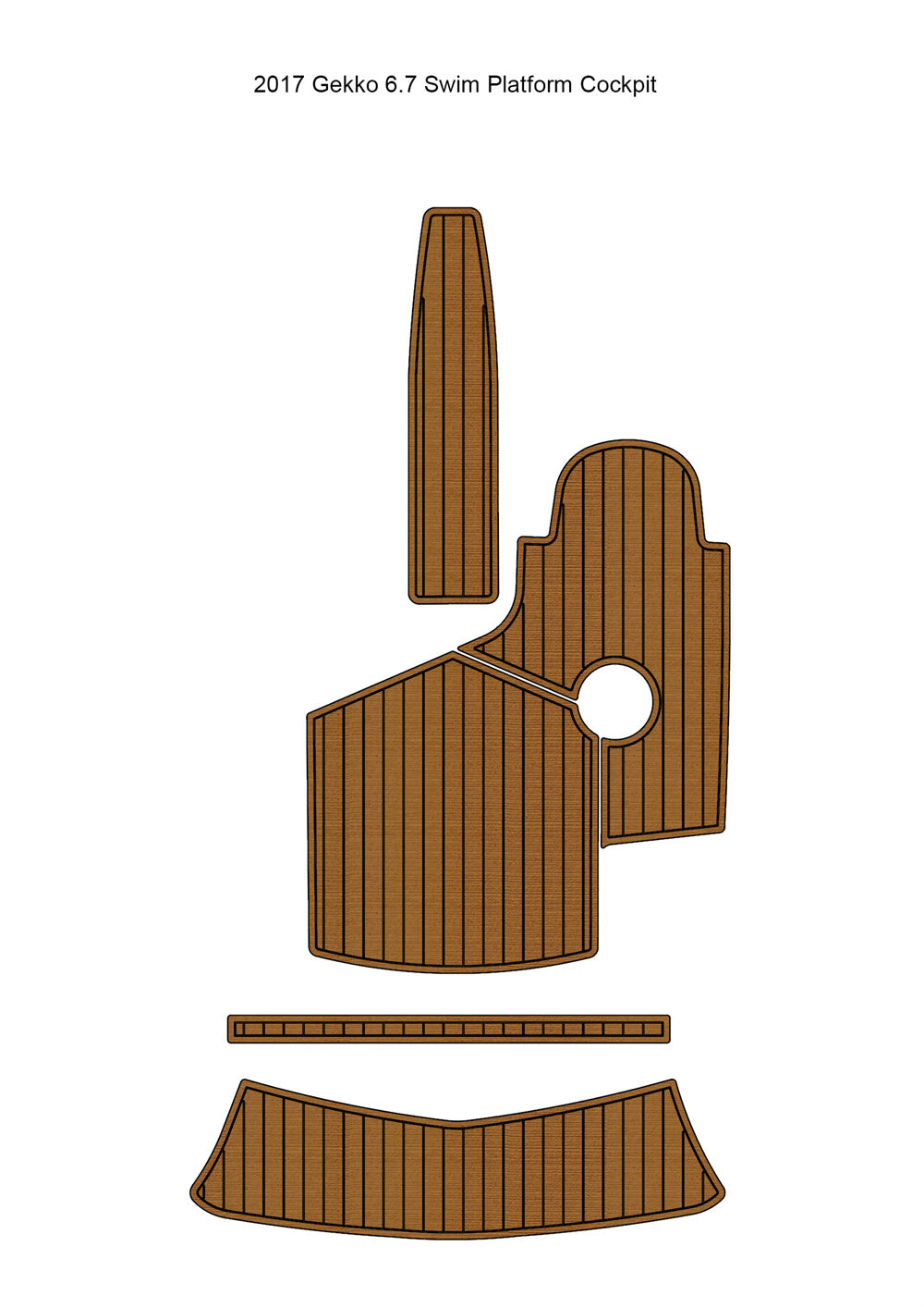 2017 Gekko 6.7 Swim Platform Cockpit Pad Boat EVA Teak Deck Floor Mat SeaDek MarineMat Gatorstep Style Self Adhesive