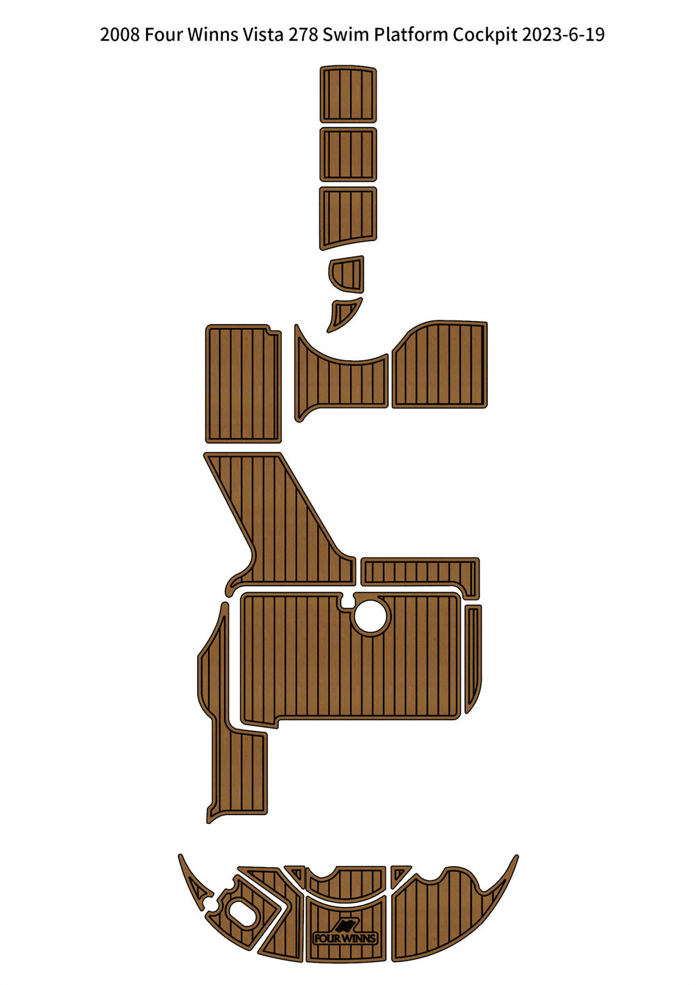 2008 Four Winns Vista 278 Swim Platform Cockpit Pad Boat EVA Foam Faux Deck Floor Mat Seadek MarineMat Gatorstep Style Self Adhesive