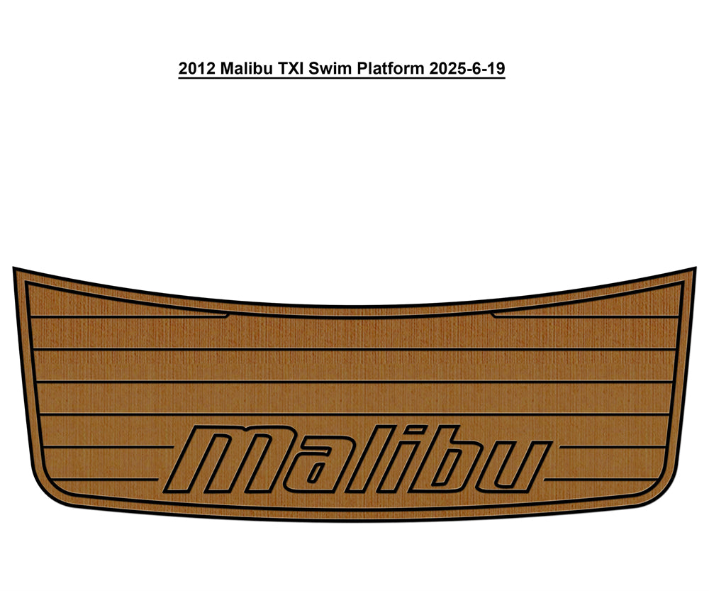 2012 Malibu TXI Swim Platform Boat Pad EVA Foam Faux Teak Deck Floor Mat Seadek MarineMat Gatorstep Style Self Adhesive