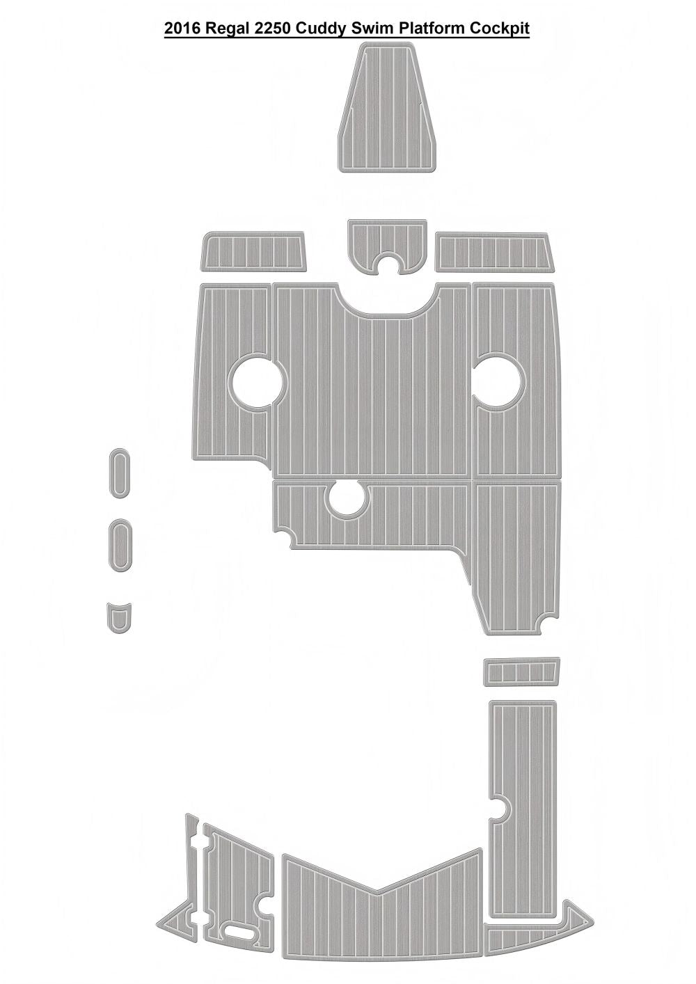 2016 Regal 2250 Cuddy Swim Platform Cockpit Boat EVA Teak Floor Pad Mat SeaDek Gatorstep Style Self Adhesive