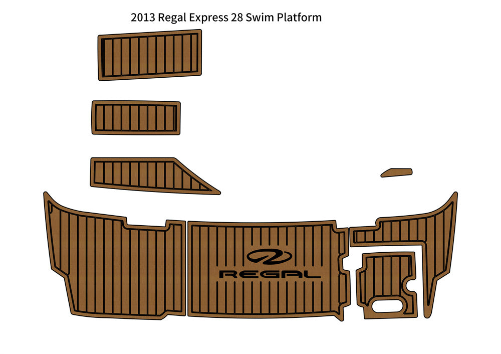 2013 Regal Express 28 Swim Platform Step Pad Boat EVA Foam Faux Teak Deck Floor SeaDek MarineMat Gatorstep Style Self Adhesive